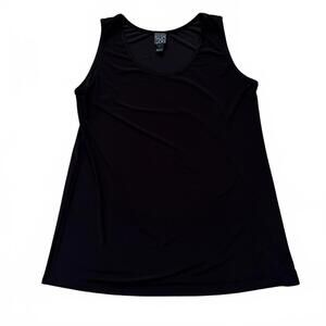 Clara Sun Woo Knit Tunic Top Sleeveless Blouse Black Sunwoo Women's Size Large